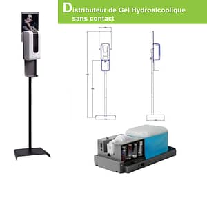 Distributeur de gel hydroalcoolique sans contact autoportant